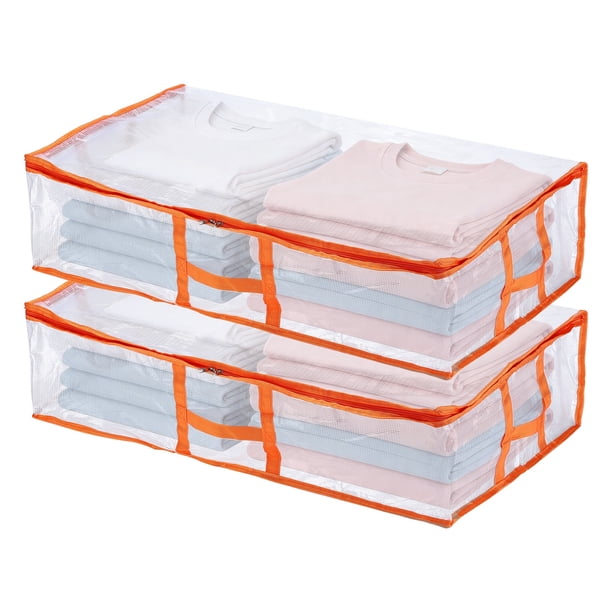 Uxcell 2 Paquetes de Almacenamiento Debajo de la Cama, 31.5"L x 18.5"W x 7.5"H Organizador de Armario de Tela con Asas, Bolsas de Contenedor Plegables