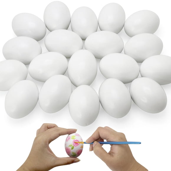 Huevos de madera JJXUANER 20 piezas 6 x 4 cm para manualidades de Pascua