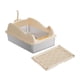 thumbnail image 2 of Caja De Arena Para Mascotas Con Parte Superior Abierta, Suministros Para Mascotas, Bandeja De Arena Para Mascotas Con Parte Superior Abierta Para Gatos De Interior De Color Caqui Con Estera, 2 of 5
