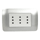 thumbnail image 1 of Enchufe Embutido Tríplex 2p+t 10a Blanco / Plata Armado - Lexo, 1 of 3
