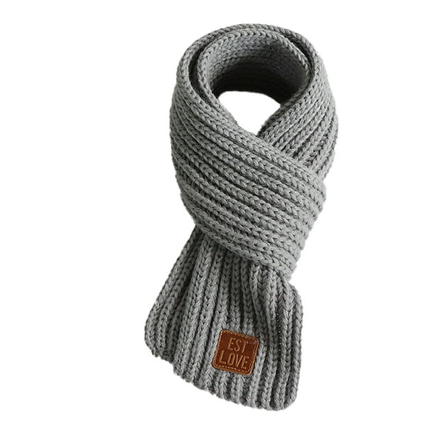 Bufanda de punto cálida para niños pequeños y niñas, calentador de cuello de invierno