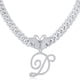thumbnail image 1 of Stylish Hip Hop Cuban Butterfly Necklace with White Letter Initials, 1 of 5