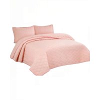 Genérico - Cubrecama King Con Detalles De Pompones Color Rosado