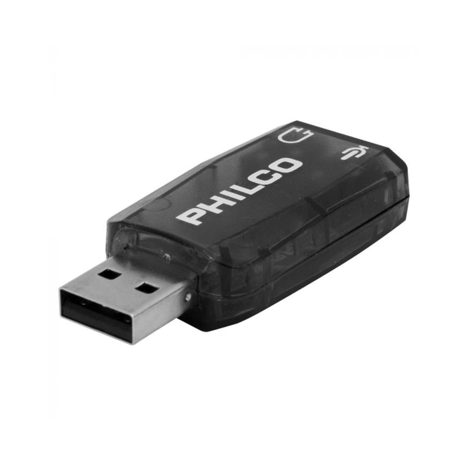 Philco - Tarjeta De Sonido Usb Adaptador De Audio Au100