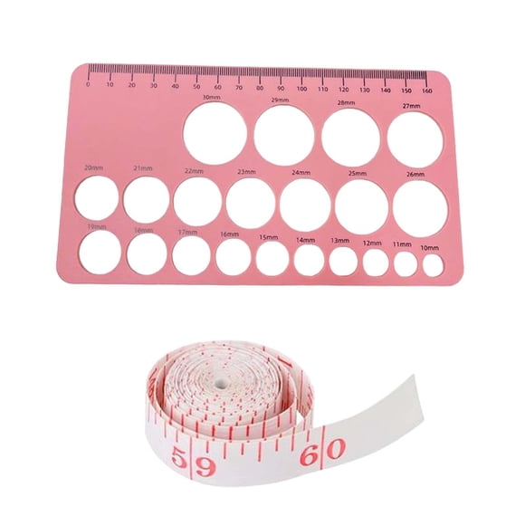 Reglas de pezón para accesorio de tamaño de brida, portátil, lavable, reutilizable, medida de tamaño de brida suave duradera, para herramienta de tama Rosa