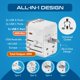 thumbnail image 3 of Adaptador de viaje Ceptics 6 en 1 universal de 45 W con 2 USB-A y 3 USB-C, 3 of 9