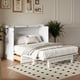 thumbnail image 2 of Farmhouse Style Solid Pine Wood Murphy Bed Chest Cube Cabinet Bed with Charging Station and Large Storage Drawer for Home Office or Small Room,Full,White, 2 of 3