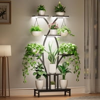 Soporte Para Plantas Con Luces De Cultivo Vozzyoto, 7 Niveles, Metal, 63 Cm