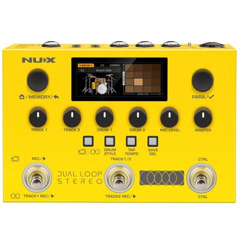 Pedal Looper Nux Dual Loop Stereo De Doble Pista Con 4 Efectos