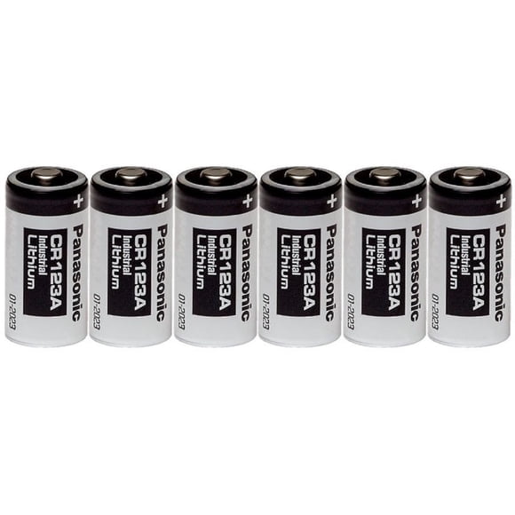 Batería Panasonic Industrial CR123A de litio de 3 V, paquete de 6