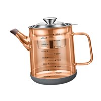 Bothyi - Recipiente Para Aceite De Cocina, Olla De Vidrio Resistente Al Calor, Versátil Con Escala De 1500Ml