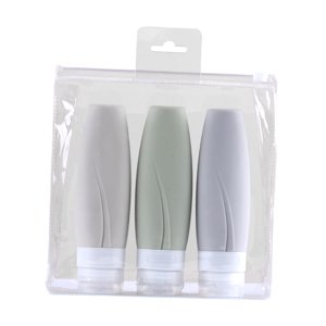 Ioensy - 3 Piezas Botellas De Viaje De Silicona Botella De Almacenamiento Para Crema Cosmética Hombres Mujeres Estilos B