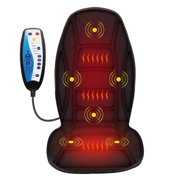 Masajeador de espalda CuPilo Full con calor, 5 modos de vibración, color negro