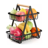 Genérico - Cesta Organizador De Frutas Y Verduras 2 Niveles En Metal