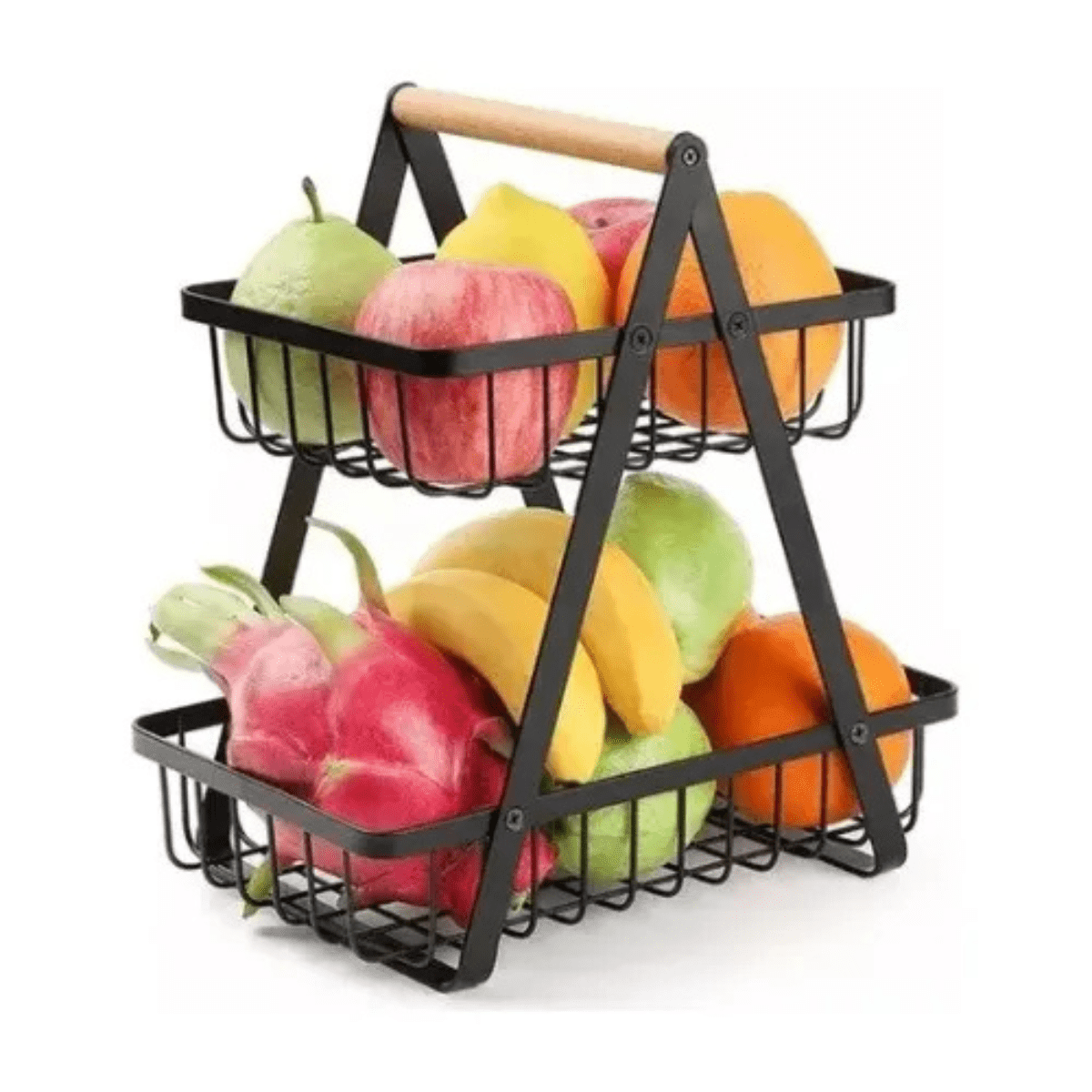 Genérico - Cesta Organizador De Frutas Y Verduras 2 Niveles En Metal