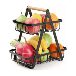 Genérico - Cesta Organizador De Frutas Y Verduras 2 Niveles En Metal