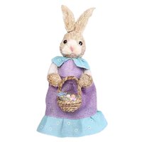 Magideal - Easter -- Rabbit Decor Photo Props Tema De Pascua Suministros Para Fiestas Art Bunny Esculturas Conejo Decoración Para Escritorio Primavera I Cesta