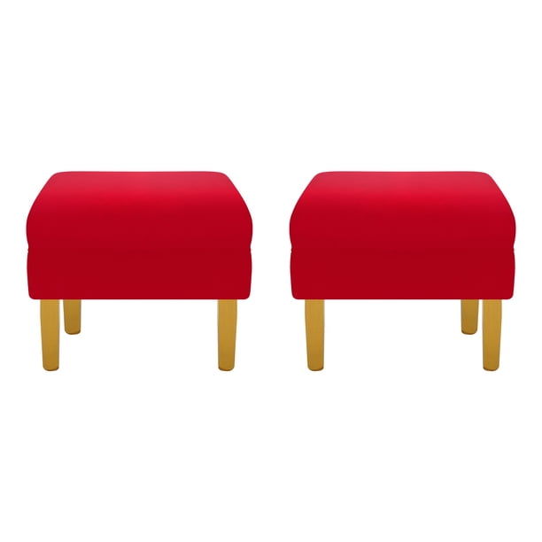 Set Pouf Sky 1c Felpa 01 Rojo