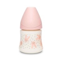 Suavinex - Mamadera Premium Hygge Rosa De 150Ml Con Tetina Redonda De Silicona Flujo Lento +0 Meses
