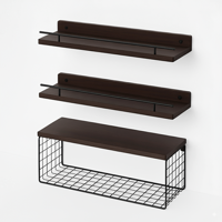 Estilodomus - Set De 3 Repisas Flotantes De Madera Y Metal