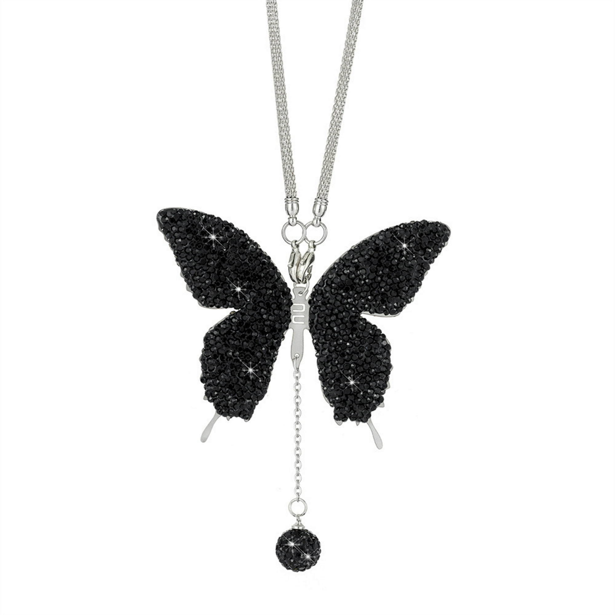 Veat00l - Colgantes De Suspensión De Automóviles Diseñados Con Mariposas Y Diamantes, Accesorios De Espejo Retrovisor De Automóviles, Apariencia Elegante, Adecuado Para Varios Juegos