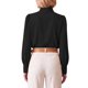 thumbnail image 3 of INSPIRE CHIC Blusa de Mujer con Volantes al Frente, Mangas Largas Abullonadas, Cuello Simulado, Ajuste Regular, XX-Large, Negro, 3 of 5