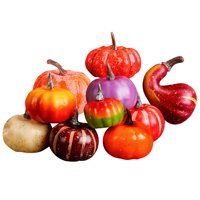 Magideal - Juego De 10 Calabazas Artificiales Para Decoración De Otoño, Decoración Rústica Artesanal De Espuma, Accesorios De Halloween Para Fiestas Temáticas Y