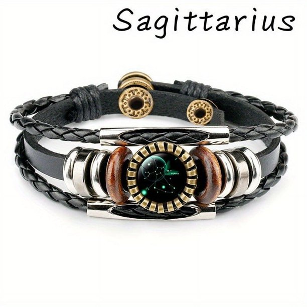 12 Constellation Beaded Leather And Charm Bracelets,12 Styles Available