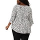 thumbnail image 5 of GRACE & GRANDEUR Blusas de Mujer Tallas Grandes Lunares Cuello en V Mangas 3/4 Dobladillo Peplum Babydoll 4X Blanco, 5 of 8