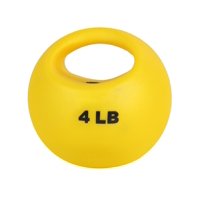 Medicine Ball Cando 10-3291, Un Mango, 1,8 Kg, Sin Látex, Amarillo