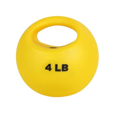 Medicine Ball Cando 10-3291, Un Mango, 1,8 Kg, Sin Látex, Amarillo