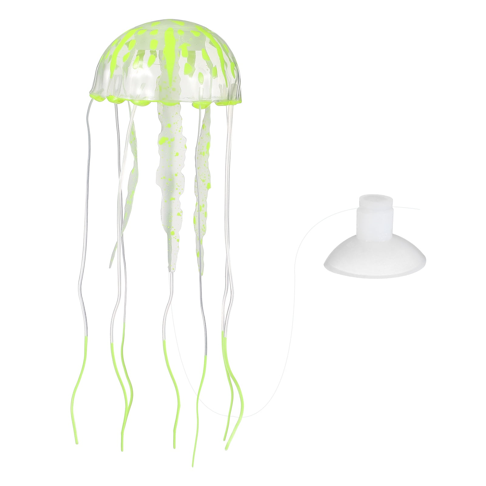Decoración de Acuario Uxcell Medusa, Decoraciones para Peceras Medusa Falsa Brillante de Silicona, (Amarillo, S, 1 Pza), Destinado para Decoración de Tanque
