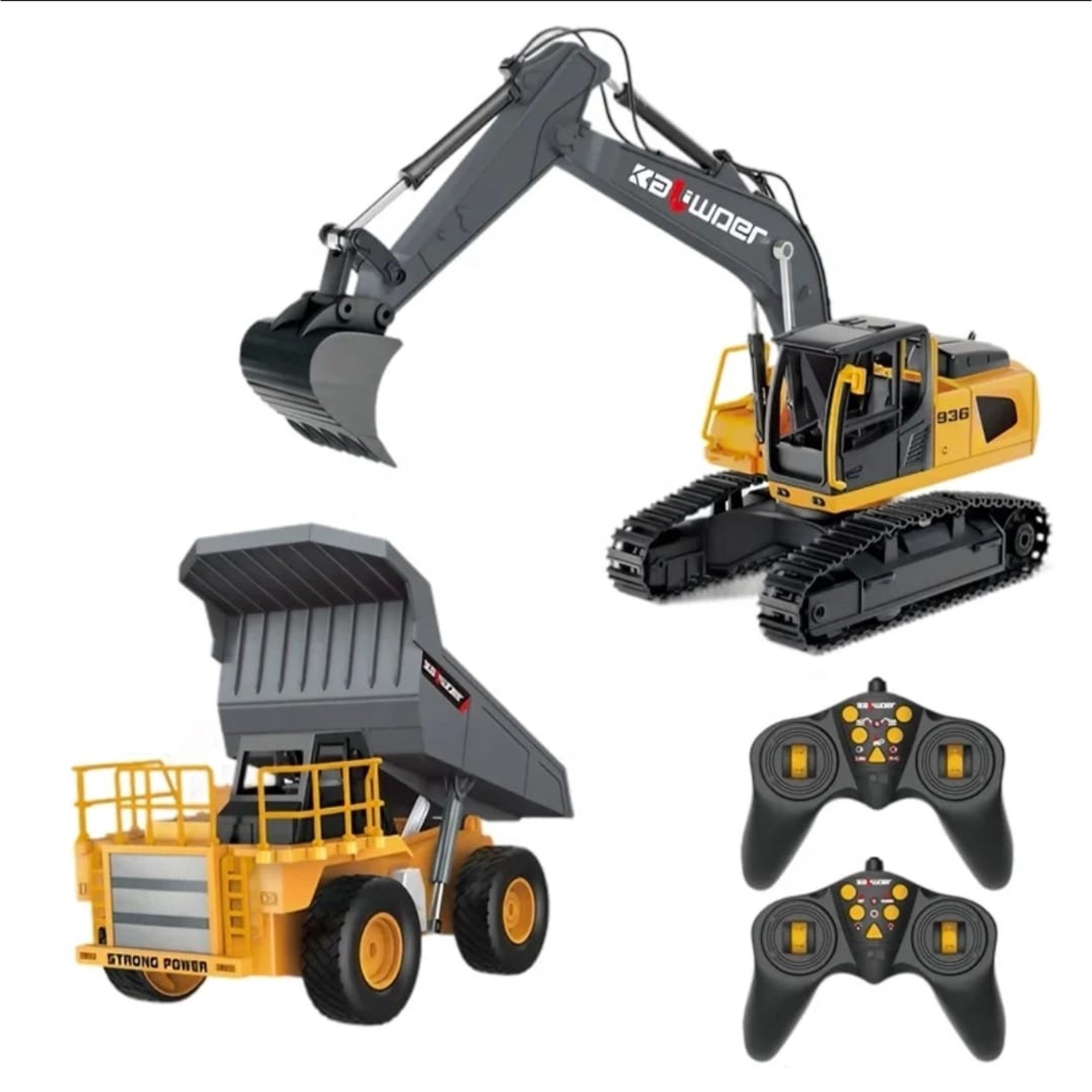 Maravillas Valdivia - Retroexcavadora Y Camion Control Remoto Escala 1,24