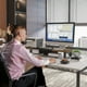 thumbnail image 2 of Soporte de monitor WESTREE Dual de madera y acero para 2 monitores, 2 of 3