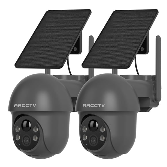 Cámara de seguridad ARCCTV inalámbrica para exteriores, solar, 4 MP, vista de 360°