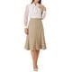 thumbnail image 2 of INSPIRE CHIC Falda Elegante de Mujer Línea A Midi con Cremallera Lateral de Cintura Alta XL Caqui, 2 of 5