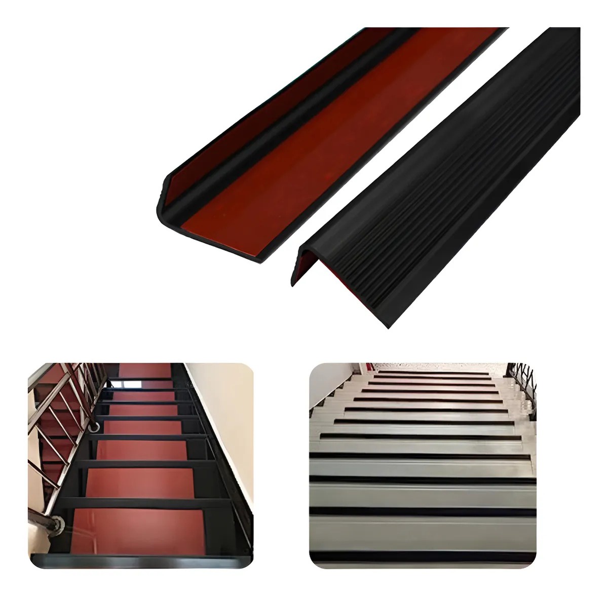 Genérica - Tiras Antideslizantes De Goma 3M Para Escaleras Borde De Suelo De Caucho Pvc Antideslizante Con Respaldo Autoadhesivo