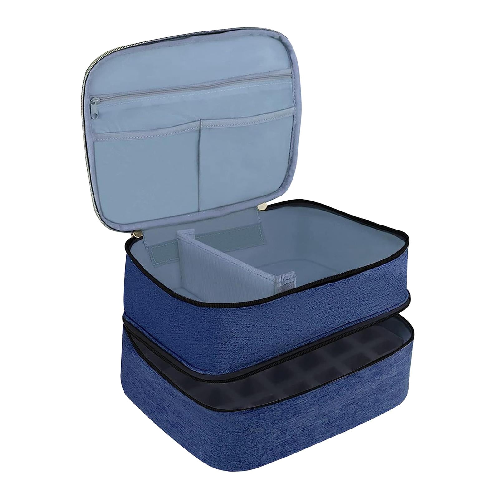 Magideal - Bolsa Organizadora De Esmalte De Uñas Estuche De Transporte De Esmalte De Uñas Con Compartimento Bolsa De Herramientas De Uñas Portátil Multipropósito Azul