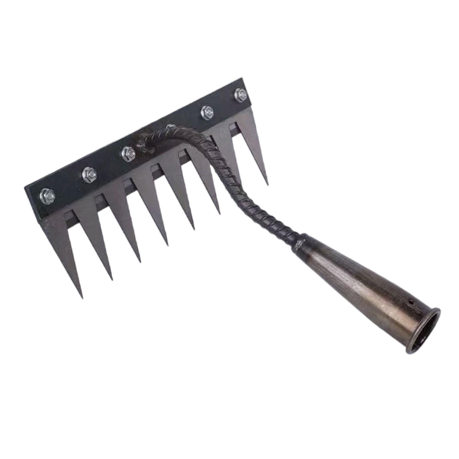 Magideal - Deshierbador, Azada De Jardín, Herramienta De Jardín Afilada, Rastrillo De Jardín De Metal Robusto, Deshierbador Para Trabajar La Tierra, Agricultura, 8 Dientes