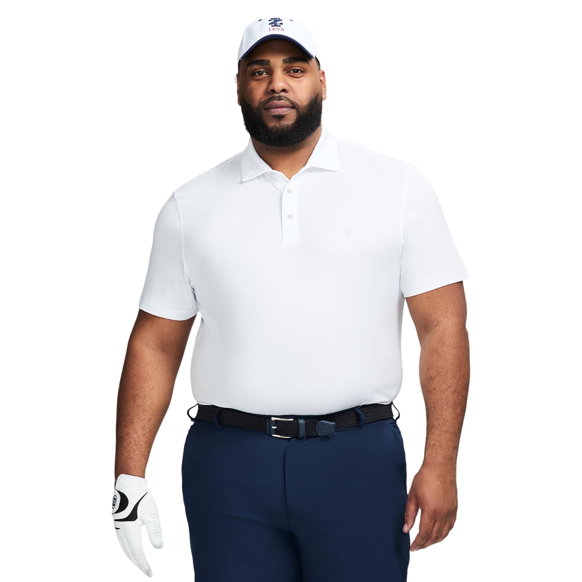 Camisa Polo Izod Swingflex Mesh Grandes Y Altos Blanca
