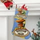 thumbnail image 2 of El Tren de los Dinosaurios Tema: Calcetines de Navidad, fino lino blanco para colgar en escaleras y chimenea, decoración navideña para el hogar, regalo de Navidad. 45cm × 32cm, 2 of 5
