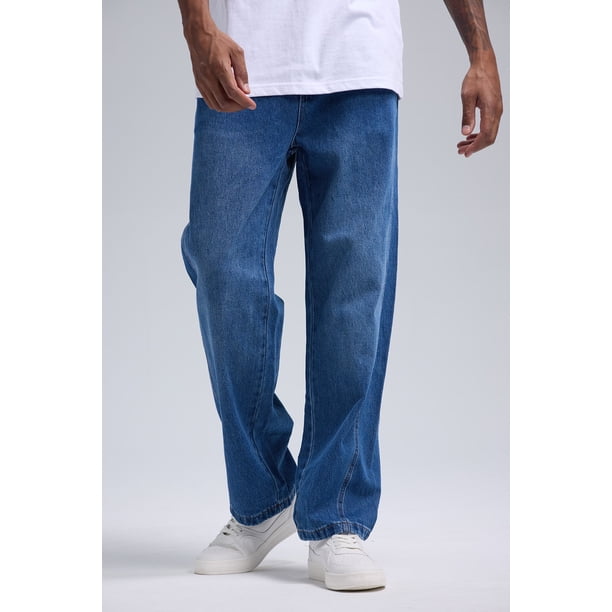 Jeans Hombre Baggy Detalle Azul Oscuro