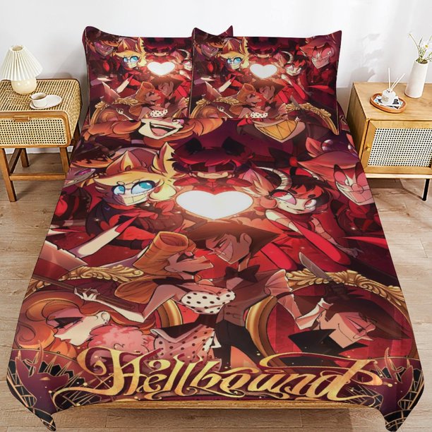Hazbin-Hotel Hazbin-Hotel Bedding Set Sheet Set for Kids Adults,All Season Lightweight