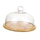 thumbnail image 4 of Soporte Para Tartas De Bambú Con Cúpula De Cristal Para Restaurantes, Pasteles, Tartas Grandes, 4 of 5