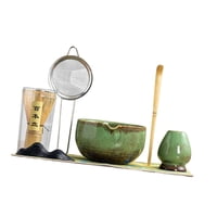 Magideal - Set De Batalla De Matcha, Tazón Japonés, Utensilios De Té De Cerámica, Con Estera, Kit De Ceremonial De Té De Cuchara Para Sala De Té, Sala De Estar,