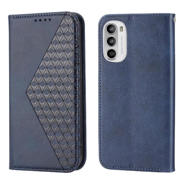 Funda Flip FOXDOCK para Motorola Moto G52 4G/G82 5G , Estilo Billetera con Diseño Rombo, Correa de Mano y Soporte, Uso Diario