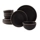 thumbnail image 1 of Juego de vajilla Gibson Home Rockaway, redondo, negro, 12 piezas, 1 of 7