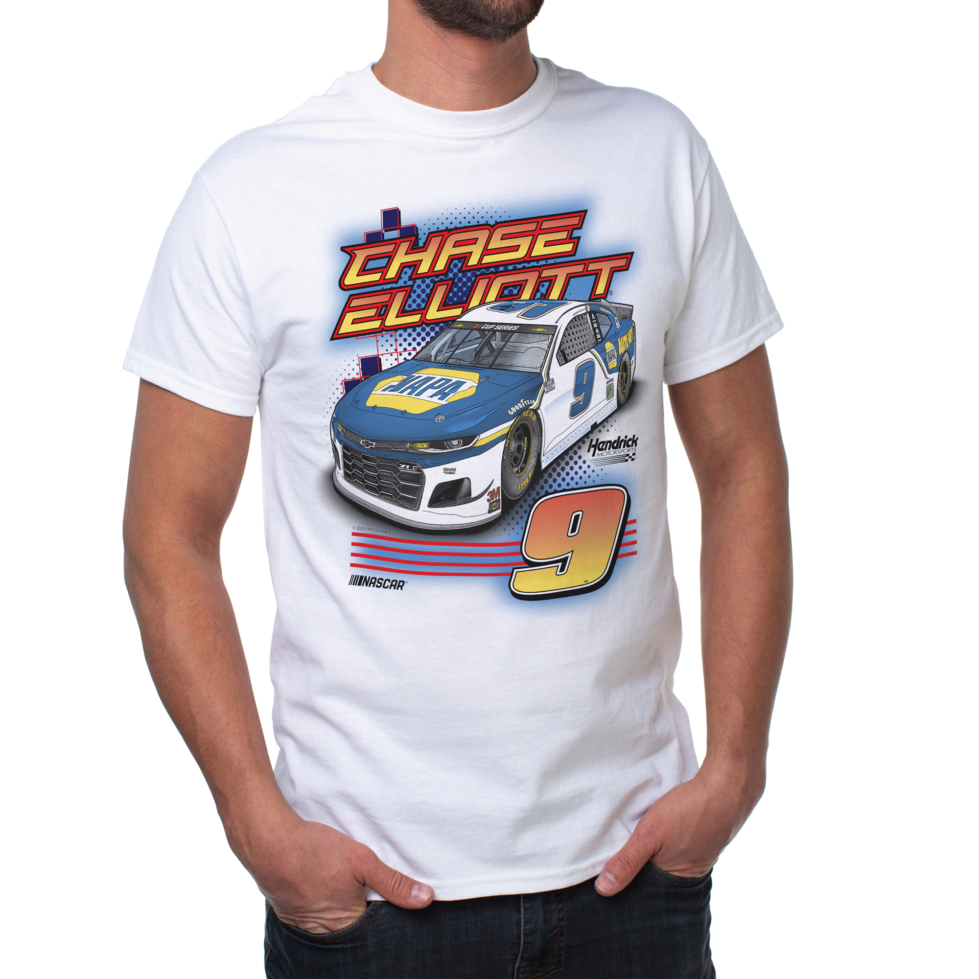 Delsol - Nascar Camiseta Clásica Para - Chase Elliot - Blanca De Para - Camiseta (Xl)