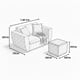 thumbnail image 3 of Sofa Kansas 2C+ 1 Pouf Tela Mostaza, 3 of 3