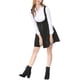 thumbnail image 3 of INSPIRE CHIC Vestido de Mujer Enterizo Regreso a Clases Sólido Cuello en U Decoración de Botones Dobladillo Acampanado Negro S, 3 of 8